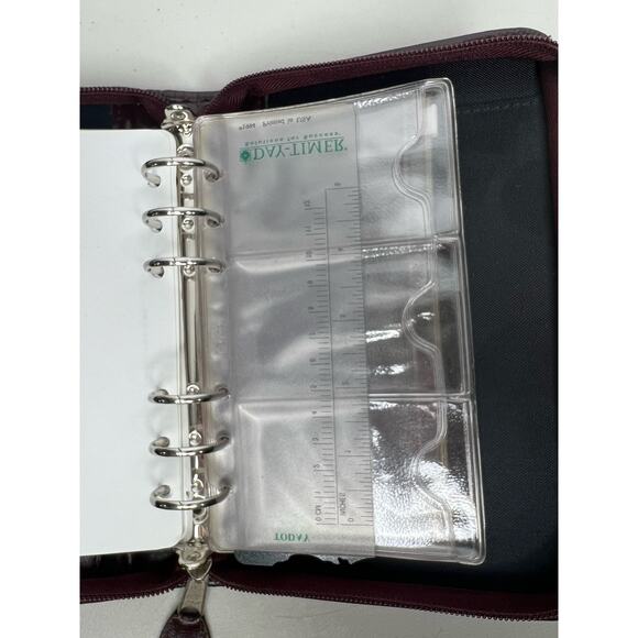 Vintage DayTimer Day Planner Burgundy Faux Leather - Picture 14 of 16
